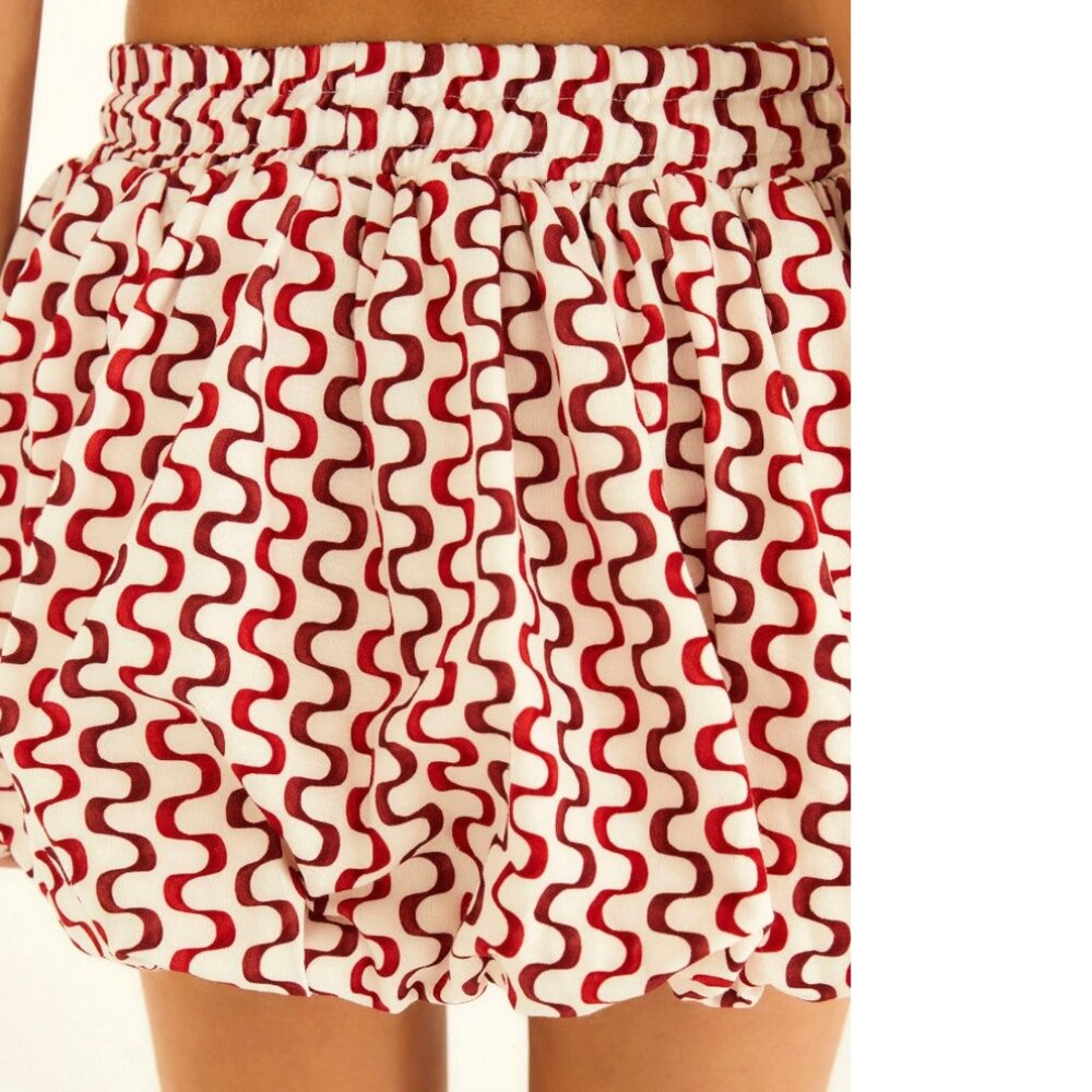 FARM Rio Copacabana Beach Waves Balloon Skirt